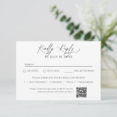Minimalistische traditionele QR-code RSVP Kaartje (Staand voorkant)