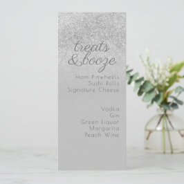 Minimalistische traktaties drankjes grijs glitters feestdagenkaart