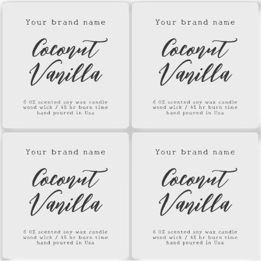 Minimalistische transparante eenvoudige verpakking sticker (Voorkant)