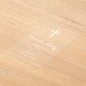 Minimalistische transparante elegante eerste commu acryl uitnodigingen (Laagn)