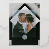 Minimalistische transparante huwelijksuitnodiging folie uitnodiging (Voorkant)