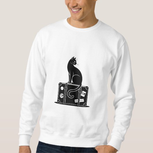 Minimalistische Travel Cat Tshirt (Voorkant)
