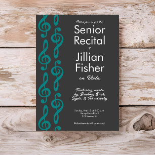 Minimalistische Treble Clef Senior Music recital Kaart