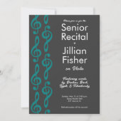 Minimalistische Treble Clef Senior Music recital Kaart (Voorkant)