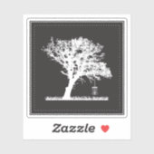 Minimalistische Tree Basket Disc Golf Sticker (Vel)