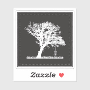 Minimalistische Tree Basket Disc Golf Sticker