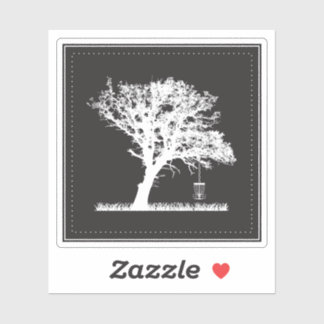 Minimalistische Tree Basket Disc Golf Sticker