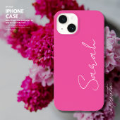 Minimalistische Trendy Chique Roze en Wit Script N Case-Mate iPhone Case