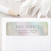 Minimalistische trendy eenvoudige holografische we etiket (Insitu)