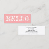 Minimalistische trendy eenvoudige moderne pastelro mini visitekaartje (Voorkant / Achterkant)