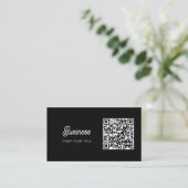 Minimalistische Trendy Elegant QR Code Zwart Visitekaartje (Staand voorkant)