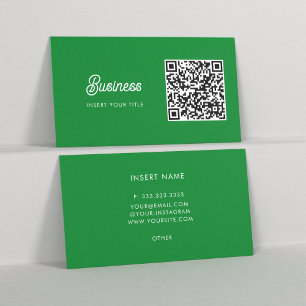 Minimalistische Trendy Elegante QR Code Kelly Gree Visitekaartje