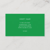 Minimalistische Trendy Elegante QR Code Kelly Gree Visitekaartje (Achterkant)