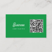 Minimalistische Trendy Elegante QR Code Kelly Gree Visitekaartje (Voorkant)