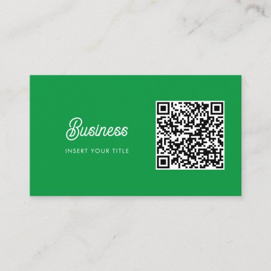 Minimalistische Trendy Elegante QR Code Kelly Gree Visitekaartje (Voorkant)
