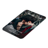 Minimalistische trendy foto Bewaar de datum huweli Magneet (Linkerzijde)