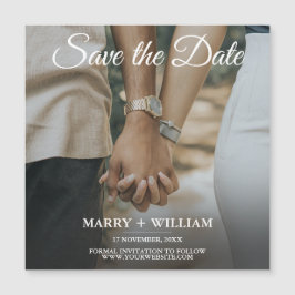 Minimalistische trendy foto Bewaar de datummagneet