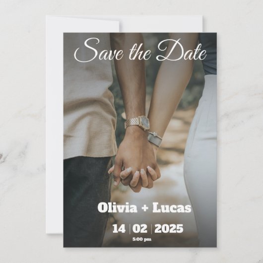 Minimalistische trendy foto Save the Date Kaart In (Voorkant)