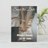 Minimalistische trendy foto Save the Date Kaart In (Staand voorkant)