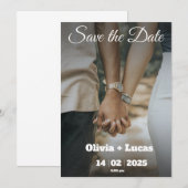 Minimalistische trendy foto Save the Date Kaart In (Voorkant / Achterkant)