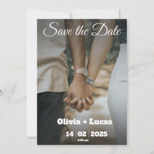 Minimalistische Trendy Foto Save The Date Uitnodig Kaart