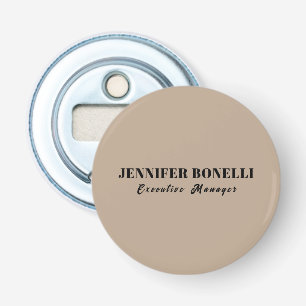 Minimalistische trendy gepersonaliseerde aangepast button flesopener