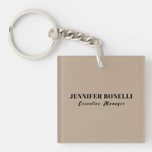 Minimalistische trendy gepersonaliseerde aangepast sleutelhanger