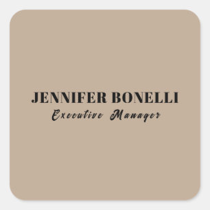 Minimalistische trendy gepersonaliseerde aangepast vierkante sticker