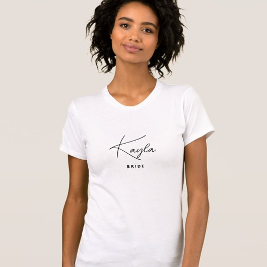 Minimalistische Trendy Gepersonaliseerde Bruid T-shirt