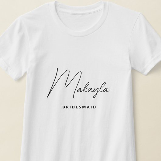 Minimalistische Trendy Gepersonaliseerde Bruid T-shirt