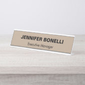 Minimalistische trendy gepersonaliseerde naam bureau naambordje (Voorkant)