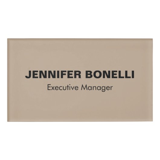 Minimalistische trendy gepersonaliseerde naam naambadge (Voorkant)