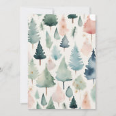 Minimalistische trendy kerstbomen Waterverf Feestdagenkaart (Voorkant)