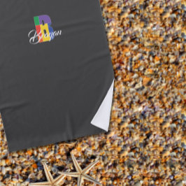 Minimalistische trendy kleurrijke initiële b naam  strandlaken