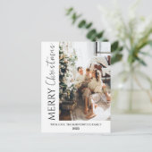 Minimalistische trendy moderne foto familie kerst feestdagenkaart (Staand voorkant)