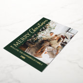 Minimalistische trendy moderne foto familie kerst folie feestdagenkaart (Gedraaid)