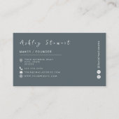 Minimalistische Trendy Navy Professional Branding Visitekaartje (Voorkant)