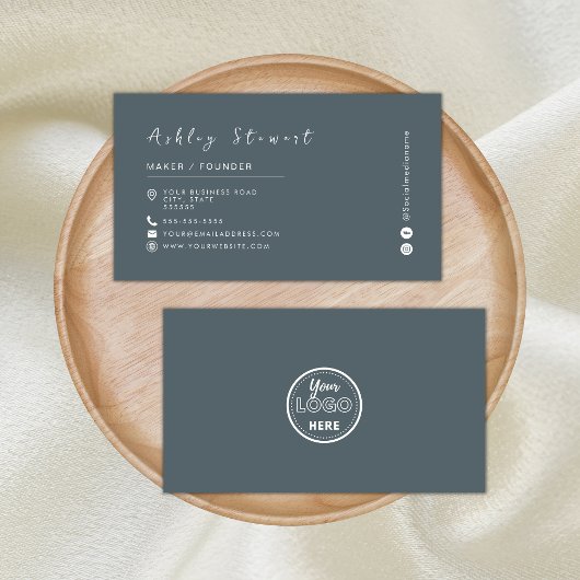 Minimalistische Trendy Navy Professional Branding Visitekaartje