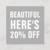 Minimalistische trendy simpele moderne grijs kortingskaartje (Voorkant)