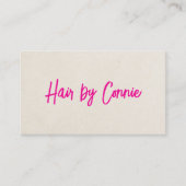 Minimalistische trendy textuur Beige roze haarstyl Visitekaartje (Voorkant)