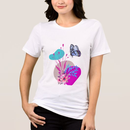 Minimalistische trendy vlindervormgeving ADV-creat Tri-Blend Shirt (Voorkant)