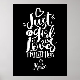 Minimalistische triathlon-motivatie Typografie Poster