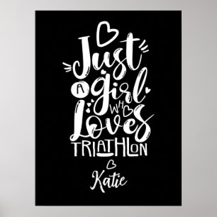 Minimalistische triathlon-motivatie Typografie Poster