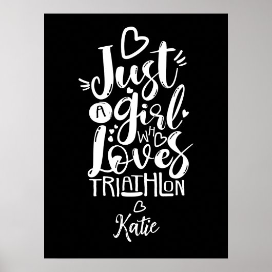 Minimalistische triathlon-motivatie Typografie Poster (Voorkant)