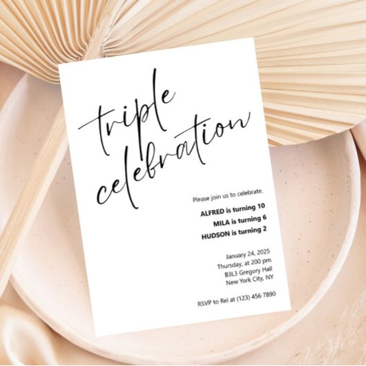 Minimalistische Triple Celebration gezamenlijke ve Kaart