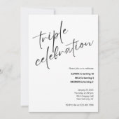 Minimalistische Triple Celebration gezamenlijke ve Kaart (Voorkant)