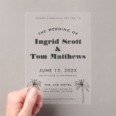 Minimalistische tropen bruiloft acryl uitnodigingen (Insitu (Draagbaar))