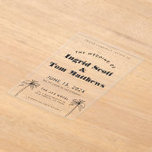 Minimalistische tropen bruiloft acryl uitnodigingen (Laagn)