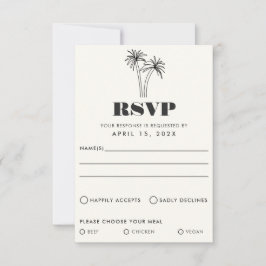 Minimalistische tropen bruiloft RSVP Kaart