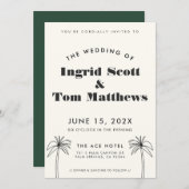 Minimalistische tropen bruiloft uitnodiging (Voorkant / Achterkant)